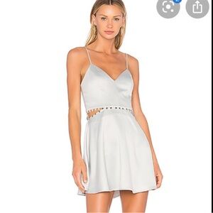 NBD Brandi Silver Satin Dress